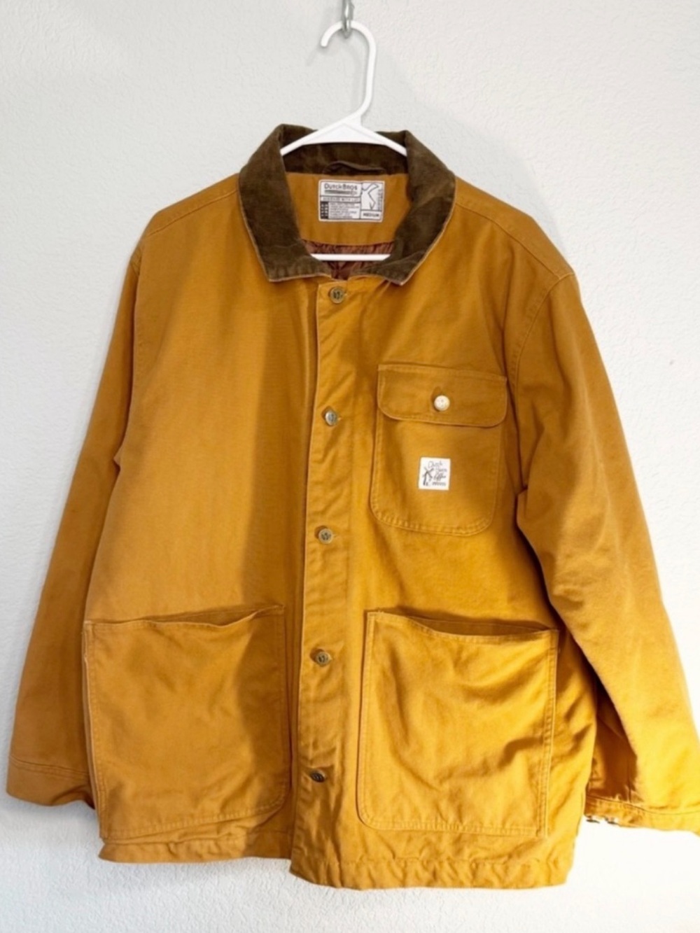 Dutch Bros MEDIUM Carhart Men’s Duck Active Jacket in Mustard with Corduroy